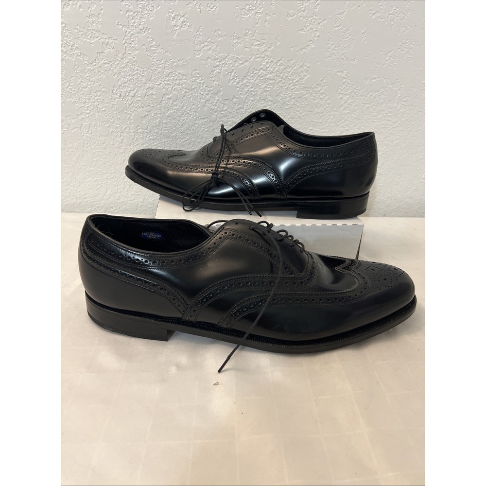 Florsheim Black Wing Brogue Tip Oxfords Dress Shoes Mens US 13D Leather Wedding
